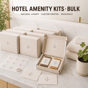 Kit de Hotel de Jabón de Papel Sembrable con Cinta Decorativa y Tarjeta de Agradecimiento, Lujo Natural, Personalizable, Impresión a Medida, Caja al por Mayor - Product Image 2