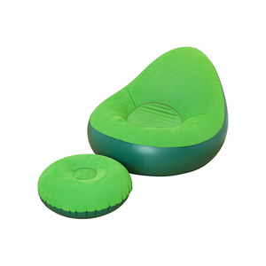 Inflatable <b>Bean</b> <b>Bag</b> <b>Sofa</b> Set 100x95x70cm With Footrest Flocked Recliner Leisure Chair Adult Use - Product Image 4