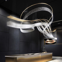 Lustre LED en Verre Acrylique de Luxe pour Hall, Lumière Personnalisée en Verre, Design Moderne, Décoration Intérieure, Grand Hôtel, Hall, Villa, Escalier, Banquet