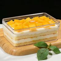 Boîte à Tiramisu Grande, Transparente, en Plastique PS de Qualité Alimentaire, Contenant Rectangulaire de 1 mm d'Épaisseur avec Couvercle Amovible pour Emballage de Gâteaux et Desserts