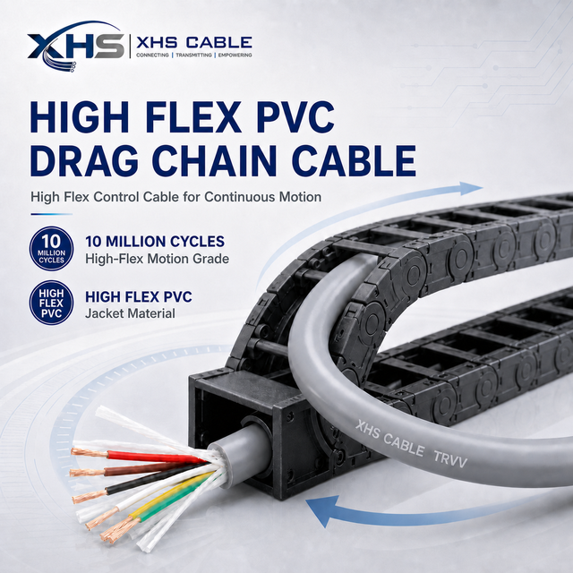 10 Million Cycles High Flex PVC Drag Chain Control Cable Bare Copper Stranded Conductor PVC Insulation for Industrial Automation