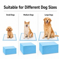 Almohadillas desechables para orina de perro al por mayor, núcleo de pulpa de celulosa SAP de absorción rápida, base de PE impermeable, almohadillas de entrenamiento azules para cachorros OEM
