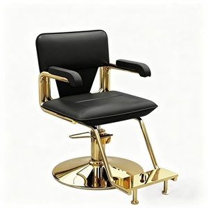 Chaise de barbier pivotante réglable en cuir PU, chaise de salon pour la coupe, la coloration et le coiffage des cheveux - Product Image 1