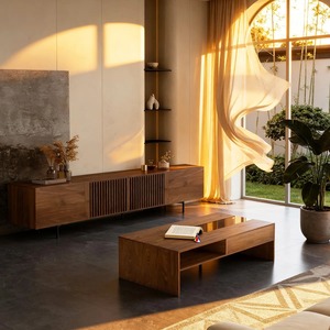 Thêm lớn TV tủ đứng giao diện điều khiển với đẩy để mở tủ quản lý cáp và hiện đại bằng gỗ kết thúc cho giải trí gia đình - Product Image 5