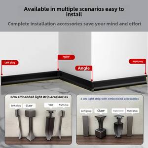 Plinthe lumineuse à LED moderne personnalisée <span class=keywords><strong>en</strong></span> alliage d'aluminium avec installation encastrée Plinthe lumineuse <span class=keywords><strong>en</strong></span> métal - Product Image 4