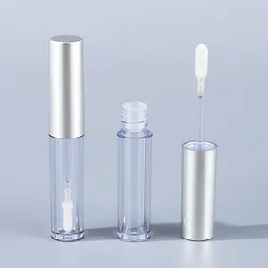 2.5ml Holographic Round Petg Silver Top Lipgloss Tubes Silver Cap