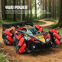 Voiture Télécommandée Stunt RC 2,4 GHz 4x4, Musique et Lumières, Rechargeable, Commande Geste, Effet Brouillard Coloré, pour Courses Tout-Terrain