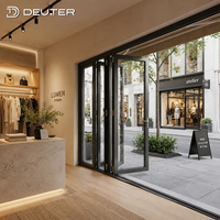 Puertas Plegables Panorámicas de Aluminio Impermeables con Rotura de Puente Térmico, Gran Apertura, Sistema Moderno de Puertas de Patio Tipo Acordeón