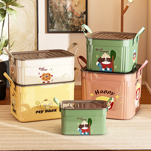 Cute Cartoon Storage <b>Box</b> Multi Functional Toy Snack Organizer Rectangular <b>With</b> <b>Lid</b> Home Living Room Use - Product Image 5