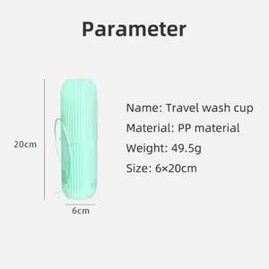 Juego de almacenamiento de baño ecológico de dos piezas de plástico con soporte para pasta de dientes soporte para cepillo de dientes de viaje y taza - Product Image 6