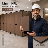 Panneau HPL compact imperméable de 12 mm et 13 mm pour cloisons de toilettes, spas et salles de douche, avec installation facile