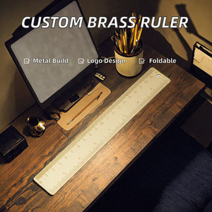 Righelli in Ottone Personalizzati con Logo, 12/15/20/30cm, Strumento da Disegno in Rame per Ufficio, Materiale Metallico - Product Image 2