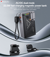 Yesido Batterie Externe 10000mAh 22.5W à Charge Rapide AC+DC, Double Mode avec Charge Sans Fil et Support Téléphone YP89