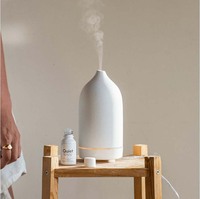 Humidificateur diffuseur d'huiles essentielles d'aromathérapie à ultrasons en céramique de 160ml et diffuseur d'arômes en un seul produit