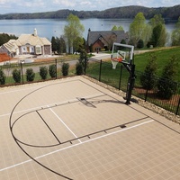 Antiair saling mengunci luar ruangan 3x3 ubin lantai lapangan basket multifungsi Modular lantai olahraga antiselip untuk penggunaan halaman belakang