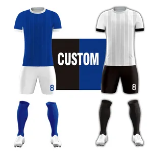 Conjunto de Camiseta de Fútbol Transpirable Personalizada, Uniforme de Fútbol con Nombre y Número, Diseño de Chevron, Ropa Deportiva Unisex WLY - Product Image 4