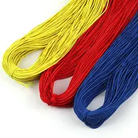 Renkli streç yuvarlak elastik kordon halat Polyester sarılı elastik ipli kordon bant konfeksiyon için