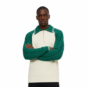 고품질 남성용 캐시미어 가디건 연녹색 오버사이즈 지퍼 니트 재킷 <span class=keywords><strong>2026</strong></span> 맞춤 도매 디자인 - Product Image 3