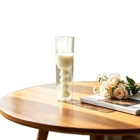 Verre à double paroi en borosilicate, gobelet à boisson transparent créatif en forme de coupe, 330 ml, design moderne minimaliste, cadeau