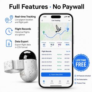 Dispositivo completo de seguimiento de palomas: Anillo GPS con aplicación móvil, reproducción de datos y batería de 45 mAh <span class=keywords><strong>para</strong></span> el manejo diario en la granja. - Product Image 5