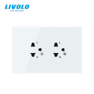 <span class=keywords><strong>LIVOLO</strong></span> EE. UU. Tailandia 3 Pin Dual Socket Panel de vidrio templado completo 16A IP55 Diseño ignífugo impermeable para Villa de hotel de lujo - Product Image 2
