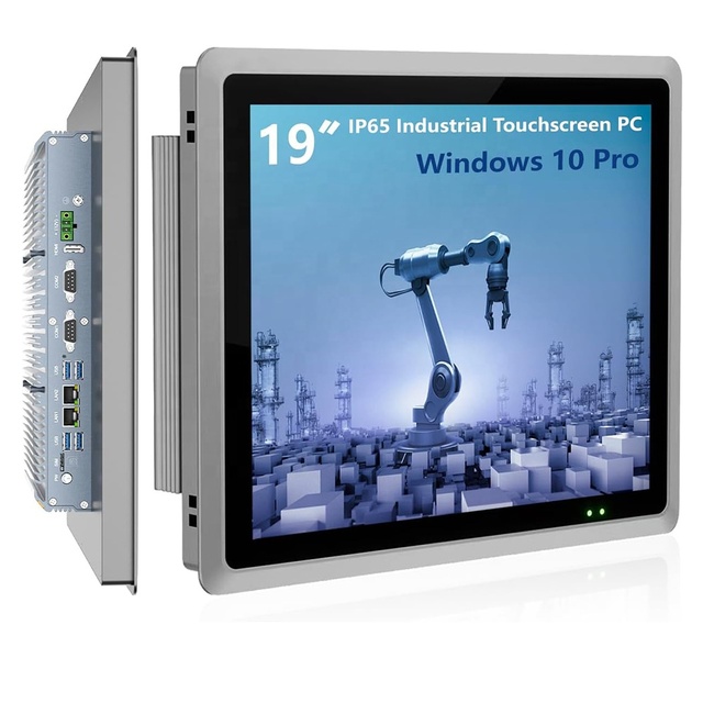 12 "15" 17" 19 Inch N100 J6412 Industrial Embedded Panel PC IP65 Fanless Touch All in One Computer Win 11 Pro 2xLAN HD 2COM