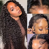 Perruque en cheveux humains bouclés avec dentelle frontale, perruques afro bouclées crépues en cheveux humains pour femmes noires, cheveux vietnamiens bruts, perruques frontales en dentelle HD