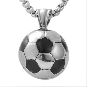 Colgante de Balón de Fútbol de Acero Inoxidable, Collar Deportivo para Hombre, Diseño Geométrico Retro, Regalo 120131 - Product Image 1