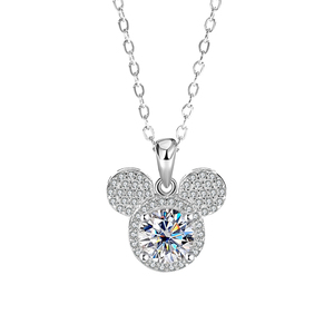 Collar de Trébol de <span class=keywords><strong>Cuatro</strong></span> Hojas de Plata 925 de Alta Joyería NORELLE a Precio de Fábrica al por Mayor para Mujer Collar de Moissanita de Mickey de <span class=keywords><strong>Disney</strong></span> - Product Image 3