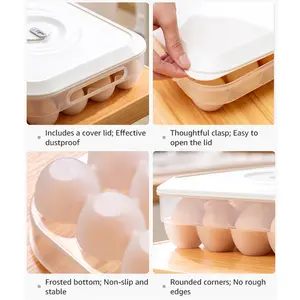 高品質の食品グレードのポータブル家庭用プラスチックオーガナイザーケースホルダーボックス冷蔵庫冷凍庫24個の卵容器収納ボックス
