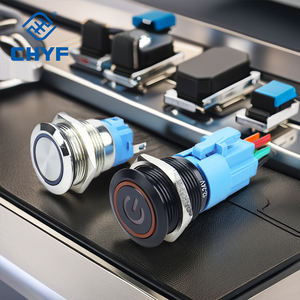 CHYF 19mm Étanche Momentané Verrouillage Métal Sonnette Klaxon Bouton Poussoir LED Anneau 12V 24V 220V Bouton Poussoir Commutateurs - Product Image 1