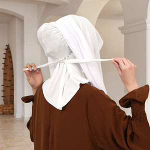 <span class=keywords><strong>Voile</strong></span> long pour femme, Hijab <span class=keywords><strong>islamique</strong></span>, <span class=keywords><strong>Bonnet</strong></span> foulard, Nouveauté sous-hijab instantané en mousseline avec sangles, <span class=keywords><strong>Bonnet</strong></span> en jersey - Product Image 4