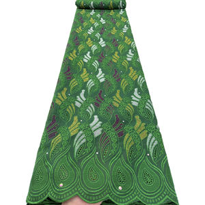 NI.AI Nouvelle Arrivée <span class=keywords><strong>Tissu</strong></span> <span class=keywords><strong>en</strong></span> Dentelle Suisse Africaine Voile Nigérian AsoEbi pour <span class=keywords><strong>Robe</strong></span> de Mariage et de Soirée Broderie Coton avec Strass - Product Image 3