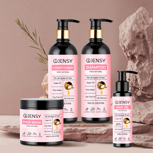 Huile d'arbre à thé bio naturel personnalisé huile d'argan beurre de karité shampooing de marque privée ensemble de soins capillaires bouclés anti-chute pour <span class=keywords><strong>cheveux</strong></span> <span class=keywords><strong>afro</strong></span> - Product Image 1