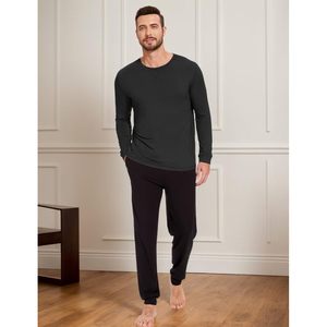 T-shirt de nuit à manches longues en viscose de bambou pour homme, doux et confortable, haut de pyjama - Product Image 5