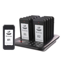 Sistema de Llamadores Inalámbricos para Restaurantes con 10 Buzzers Vibratorios Resistentes al Agua para Cafeterías, Clínicas, Hospitales y Residencias de Ancianos