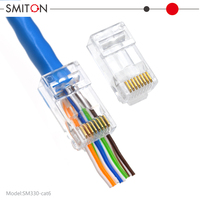 Connecteurs transparents RJ45 Cat5 Cat6 à passage direct