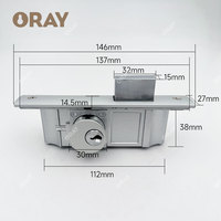 ORAY Corps de serrure en aluminium, ensemble principal, à mortaise simple, haute sécurité, anti-perçage, 70 mm, profil européen CE, demi-tournoir, cylindre, 3 clés