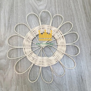 Set de table en rotin naturel écologique en forme de tournesol, fait main, tissé, décoratif, pour mariage, dîner, décoration de la maison - Product Image 1