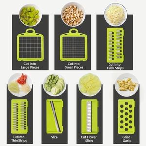 Multifunctional Manual Stainless Steel 14-Piece Adjustable Eco-Friendly Handheld High Quality <b>Vegetable</b> Slicer Press Knife Tool - Product Image 4