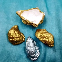 Perles décoratives en coquilles d'huîtres dorées pour mariages, cadeaux, vases, bouteilles de vin, décoration de chambre sur le thème de la plage