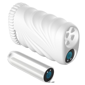 Juguete Sexual Masculino, Vibrador con Carga USB, 100% Impermeable, 10 Vibraciones, ABS, TPE, Silicona Suave, Alta Intensidad, Blanco - Product Image 1