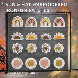 Patchs brodés soleil de dessin animé pour vêtements tissu thermocollant et feutre de polyester accessoires principaux pour chapeaux et sacs - Product Image 2