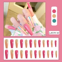 Vente en gros de faux ongles artificiels de haute qualité, 24 pièces, en ABS, faux ongles de luxe pré-dessinés, ongles en amande courts moyens à presser