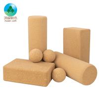 Rodillo de Espuma de Corcho Natural Ecológico para Yoga, de Alta Densidad, para Masaje Muscular y Ejercicio, 30cm 40cm 45cm, Rodillo de Corcho para Fisioterapia