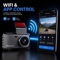 Caméra de tableau de bord à objectif unique 1080P DVR avec WiFi intégré, écran 4 pouces, USB, batterie 150 mAh, WDR, enregistrement en boucle, enregistreur vidéo, garantie 1 an