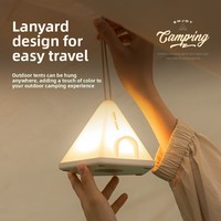 Lanterne de camping en forme de mini tente, LED à 6 niveaux de luminosité, lampe de nuit portable suspendue