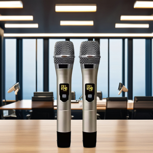 Light-Weight 2-Channel UHF Wireless Handheld Microphone <strong>Omni</strong>-Directional <strong>Pattern</strong> for Karaoke Studio Use - Product Image 5