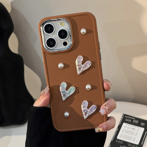 Per <span class=keywords><strong>iPhone</strong></span> 15 16 Pro custodia Max <span class=keywords><strong>bianco</strong></span> latte 3D perla <span class=keywords><strong>cuore</strong></span> TPU custodia per telefono antiurto per <span class=keywords><strong>iPhone</strong></span> 12 13 Pro 14 Plus Max custodia XR - Product Image 6