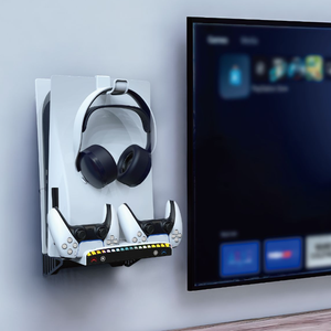 Soporte de Pared con Base de Carga y Almacenamiento para PlayStation 5, para Consola <span class=keywords><strong>PS5</strong></span>/Slim, <span class=keywords><strong>Cargador</strong></span> Doble para Controles, Soporte de Exhibición - Product Image 5